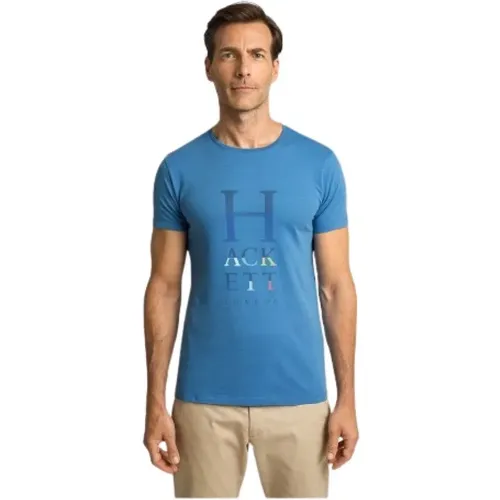 Herren T-Shirt aus Baumwolle , Herren, Größe: M - Hackett - Modalova