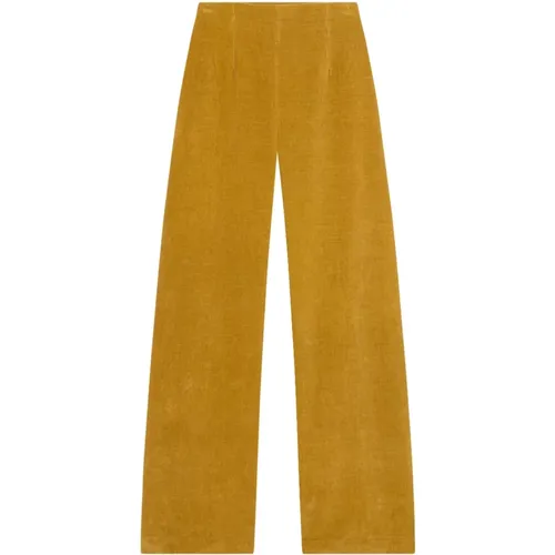 Leandra, golden velvet pants , female, Sizes: S, 2XL, L, M, XL - Cortana - Modalova