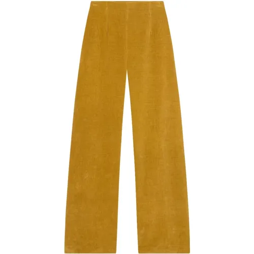 Leandra, golden velvet pants , female, Sizes: S, 2XL, XS, L, M, XL - Cortana - Modalova