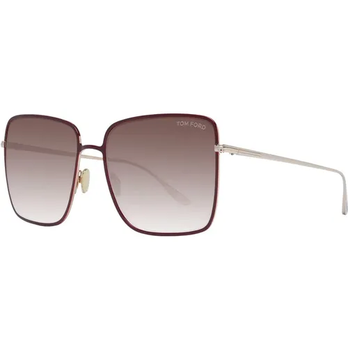 Burgunder Damen Sonnenbrille Quadratisch Verspiegelt - Tom Ford - Modalova