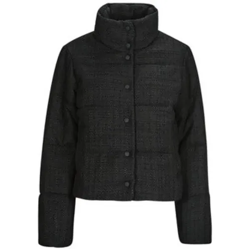 Boucle Mix Steppjacke in Schwarz , Damen, Größe: XS - Only - Modalova