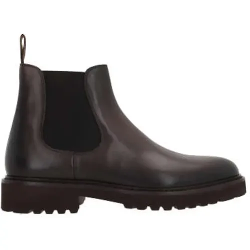 Dunkelbraune Chelsea-Boots mit elastischen Seiten , Herren, Größe: 42 1/2 EU - Doucal's - Modalova