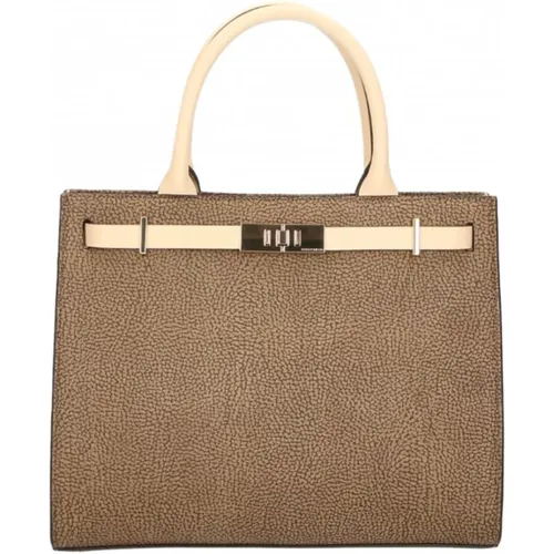 Elegant Leather Shopping Bag , female, Sizes: ONE SIZE - Borbonese - Modalova