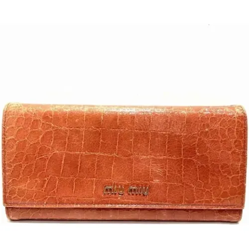 Pre-owned Leather wallets , female, Sizes: ONE SIZE - Miu Miu Pre-owned - Modalova