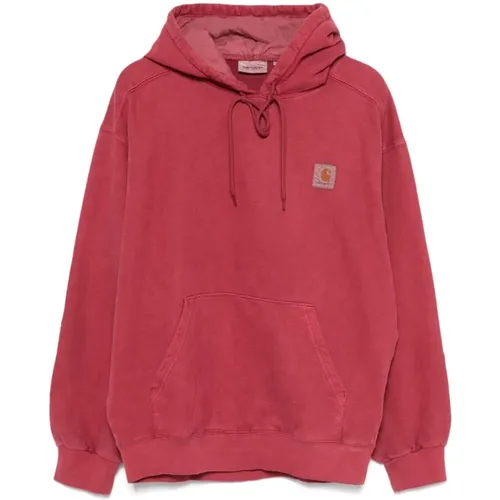 Roter Pullover mit Kapuze und Logopatch - Carhartt WIP - Modalova