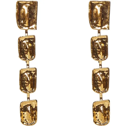 Vintage Gold Dangle Earrings Croc-Effect , female, Sizes: ONE SIZE - Tom Ford - Modalova