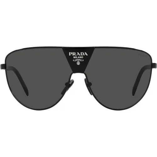 Trendy Metal Sunglasses with Dark Grey Lenses , unisex, Sizes: 37 MM - Prada - Modalova