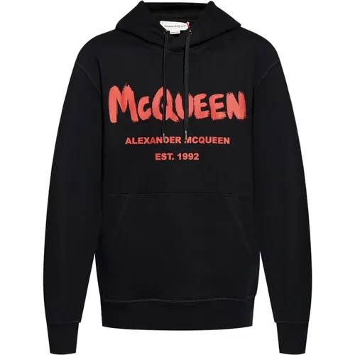 Logo Print Hooded Sweater , male, Sizes: L, XL, 2XL, S, M - alexander mcqueen - Modalova