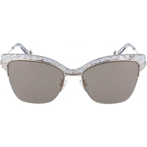 Ikonoische Sonnenbrille mit Spiegelgläsern , Damen, Größe: 54 MM - Furla - Modalova