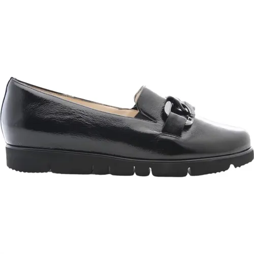 Schwarze Lack Slip-On Schuhe , Damen, Größe: 39 1/2 EU - HASSIA - Modalova