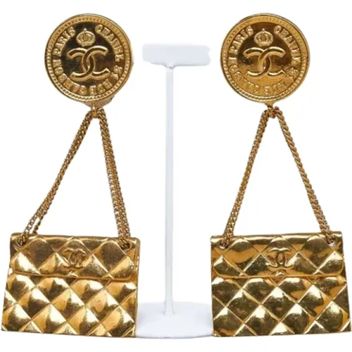Pre-owned Gold earrings , female, Sizes: ONE SIZE - Chanel Vintage - Modalova