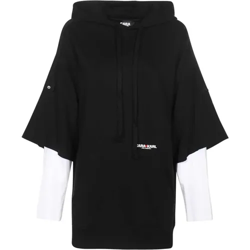 Bestickte Baumwollhoodie , Damen, Größe: S - Karl Lagerfeld - Modalova