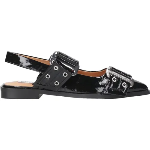 Schwarze Lackleder Ballerina Schuhe , Damen, Größe: 36 EU - Steve Madden - Modalova