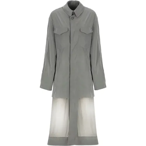 Grey Raincoat with Reversible Design , female, Sizes: XS - Maison Margiela - Modalova