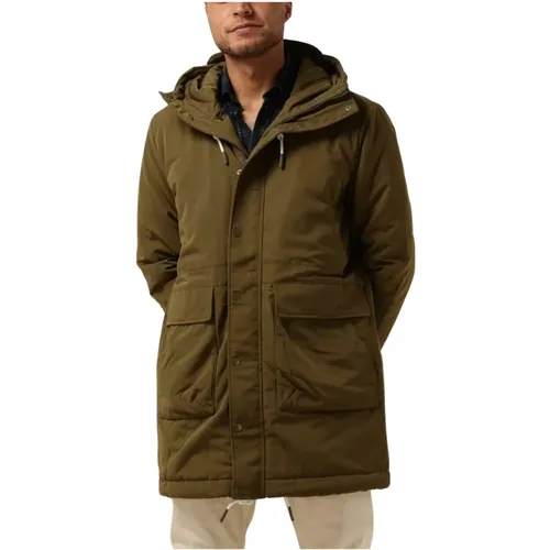 Oliven Parka Jacke für Herren , Herren, Größe: L - Selected Homme - Modalova