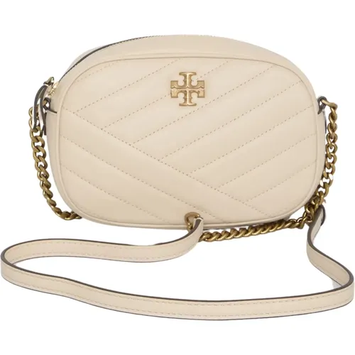 Cream Quilted Leather Crossbody Bag , female, Sizes: ONE SIZE - TORY BURCH - Modalova