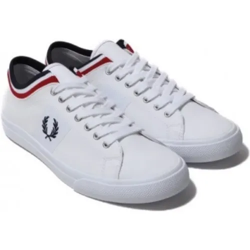 Twill Sneakers with Tipped Cuff , male, Sizes: 10 UK, 9 UK - Fred Perry - Modalova