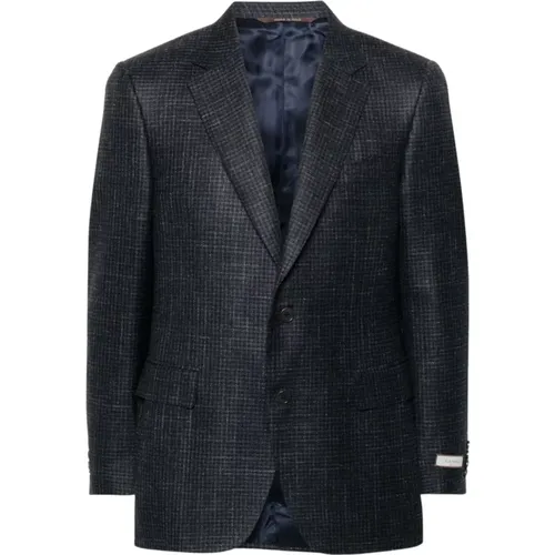 Checkered Wool Blazer , male, Sizes: L, XL, 2XL, 3XL - Canali - Modalova