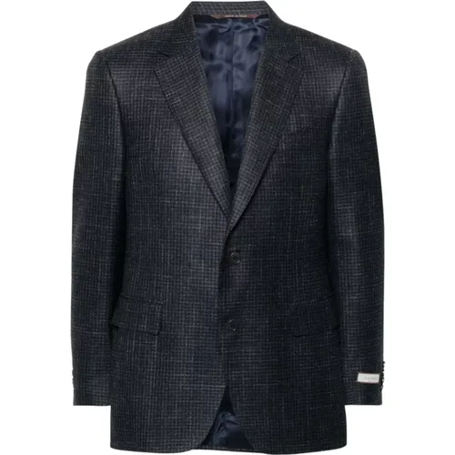 Checkered Wool Blazer , male, Sizes: XL, 2XL, 3XL - Canali - Modalova