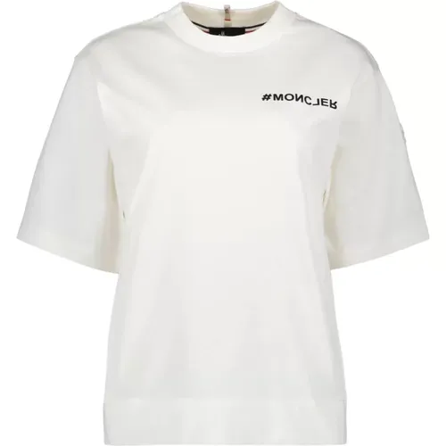 Logo Oversized Rundhals T-shirt , Damen, Größe: S - Moncler - Modalova