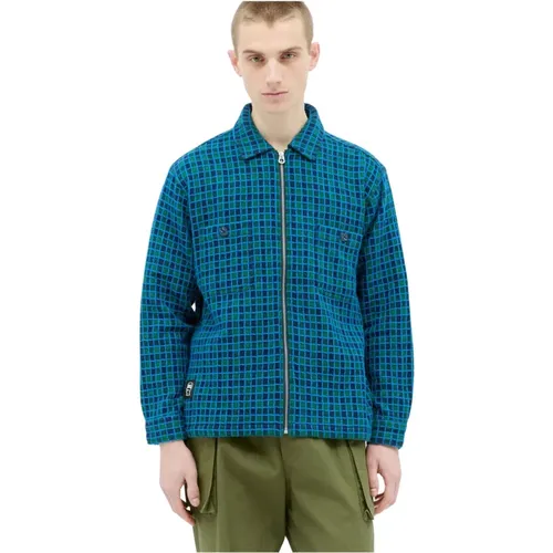 Check Mate Flannel Zip-Up Hemd , Herren, Größe: S - Brain Dead - Modalova