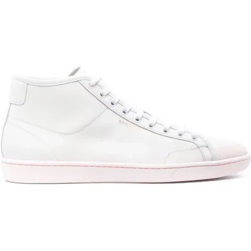 Rose Logo Mid-Top Sneakers , male, Sizes: 9 UK - Saint Laurent - Modalova