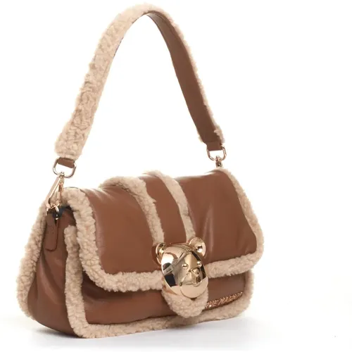 Eco-Fur Leather Handbag Bear Clasp , female, Sizes: ONE SIZE - Rue Madame - Modalova