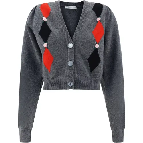 Women's Clothing Sweater Gray Aw23 , female, Sizes: S, XS - Alessandra Rich - Modalova