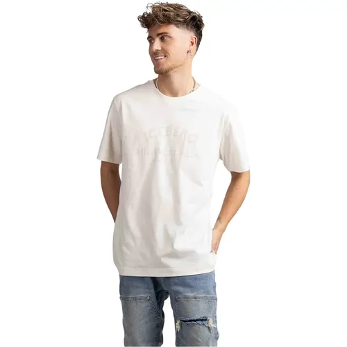 D Milano Herren T-Shirt Weiß , Herren, Größe: S - Iceberg - Modalova