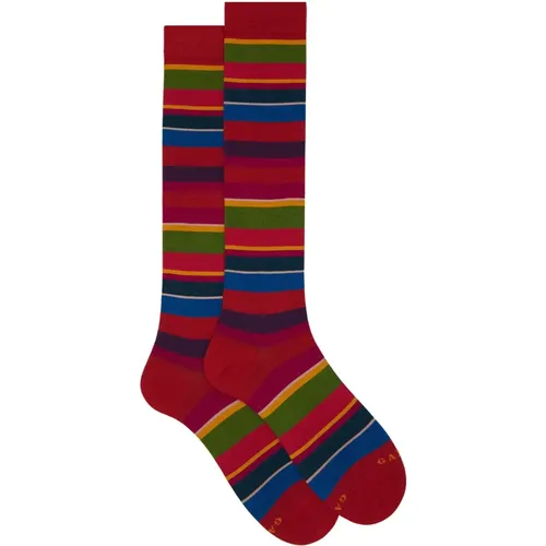 Rote Gestreifte Lange Socken Gallo - Gallo - Modalova