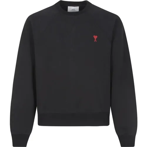 Herren Sweatshirt mit Herz-Logo - Schwarz , Herren, Größe: XL - Ami Paris - Modalova