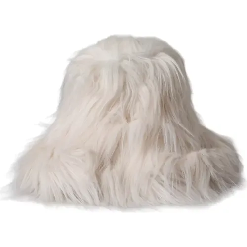 Off Acrylic Fur Bucket Hat , unisex, Sizes: 57 CM - Dolce & Gabbana - Modalova