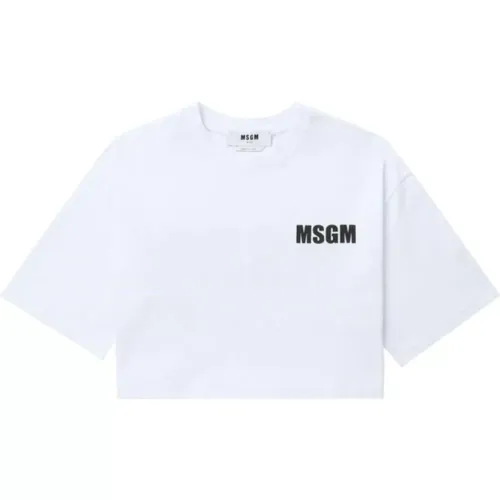 Logo Piccolo T-Shirt 01 , Damen, Größe: M - Msgm - Modalova