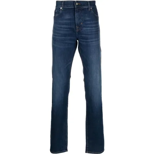 Indigo Blaue Slim-Fit Jeans - 7 For All Mankind - Modalova