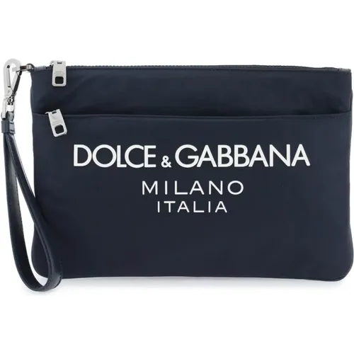 Nylon Tasche mit Gummi Logo - Dolce & Gabbana - Modalova