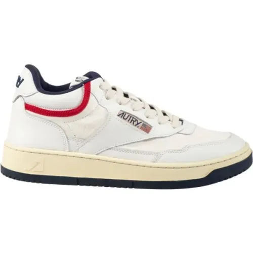 Men`s Leather and Canvas Sneakers , male, Sizes: 8 UK, 6 UK - Autry - Modalova