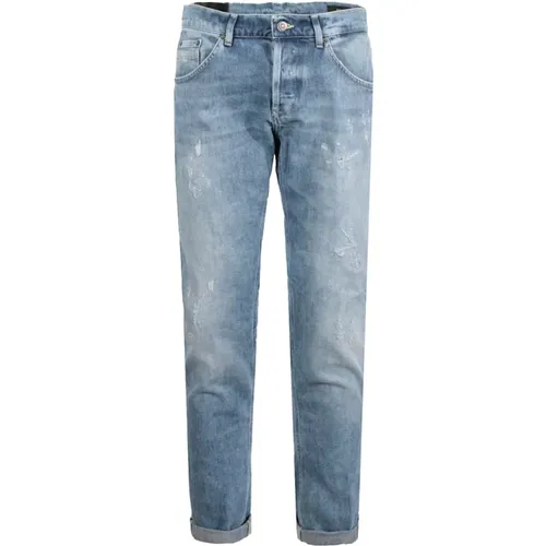 Blaue Slim Fit Jeans , Herren, Größe: W32 - Dondup - Modalova