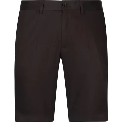 Navy Tapered Cotton Shorts with Applique Logo , male, Sizes: 2XL, XL, M, L - Dolce & Gabbana - Modalova