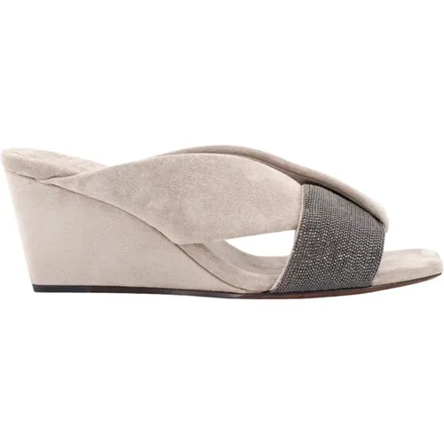 Suede Sandals , female, Sizes: 7 UK - BRUNELLO CUCINELLI - Modalova