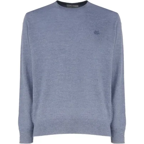 Pegasus Embroidered Grey Wool Sweater , male, Sizes: M - ETRO - Modalova