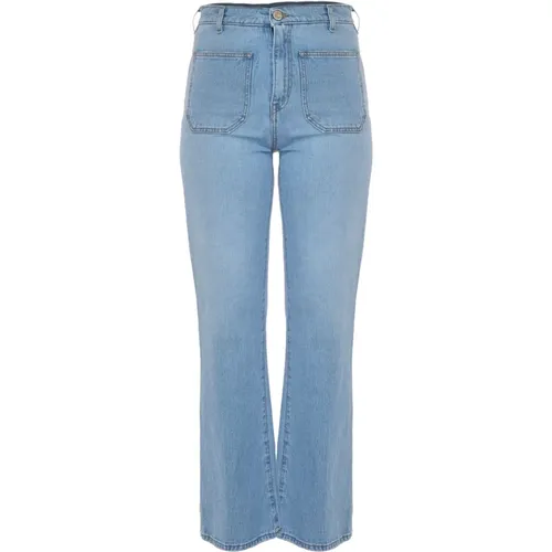 Ausgestellte High-Waisted Jeans mit Vordertaschen , Damen, Größe: W29 - Kocca - Modalova