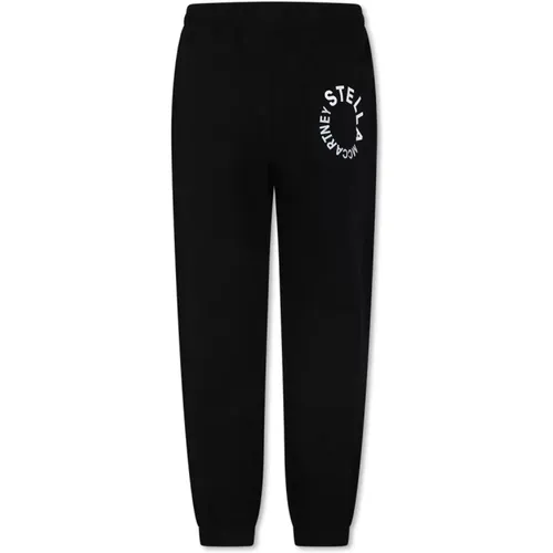 Sportliche Schwarze Fleece Baumwollhose - Stella Mccartney - Modalova