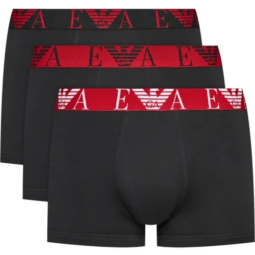 Schwarze Baumwoll-Stretch-Boxershorts , Herren, Größe: XL - Emporio Armani - Modalova