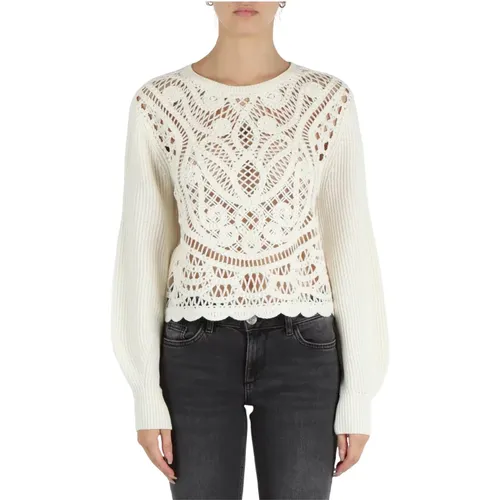 Wollmischung Rundhalsausschnitt Pullover , Damen, Größe: XS - Twinset - Modalova