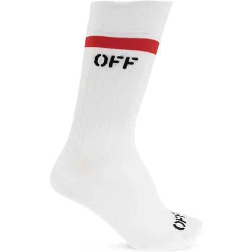 Off , Logo socks , male, Sizes: L - Off White - Modalova