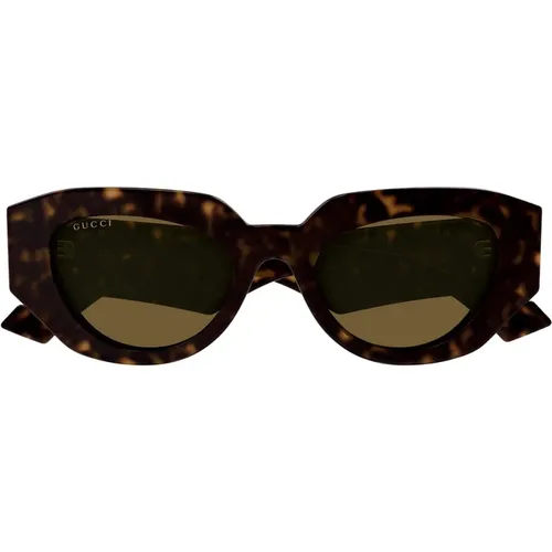 Green Acetate Sunglasses with Lenses , female, Sizes: 51 MM - Gucci - Modalova