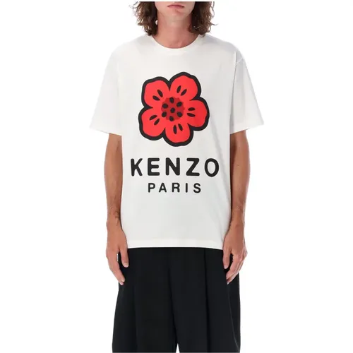 Weiße Boke Blumen T-Shirt , Herren, Größe: L - Kenzo - Modalova