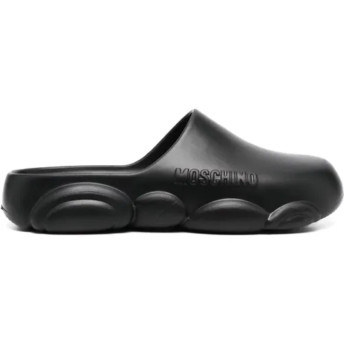 Casual Closed Flat Slides , male, Sizes: 7 UK - Moschino - Modalova