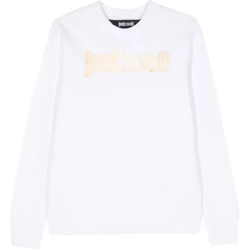 Weiße Sweatshirt Damenmode Ss24 , Damen, Größe: M - Just Cavalli - Modalova