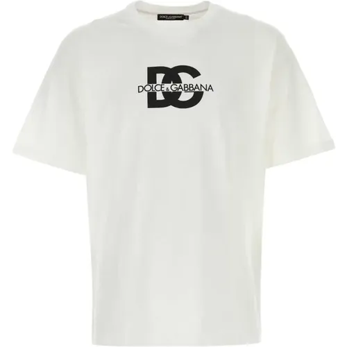Weißes Baumwoll-T-Shirt - Dolce & Gabbana - Modalova